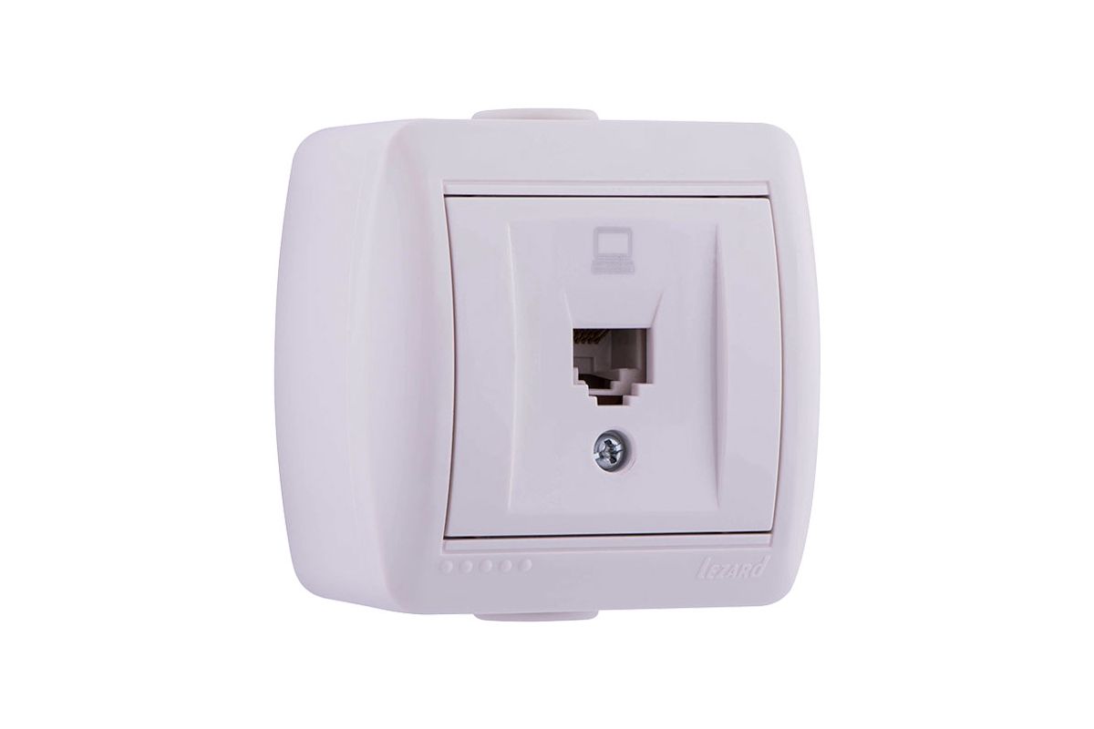 

Розетка RJ-45 открытый монтаж, белый, Lezard Nata (710-0200-139)