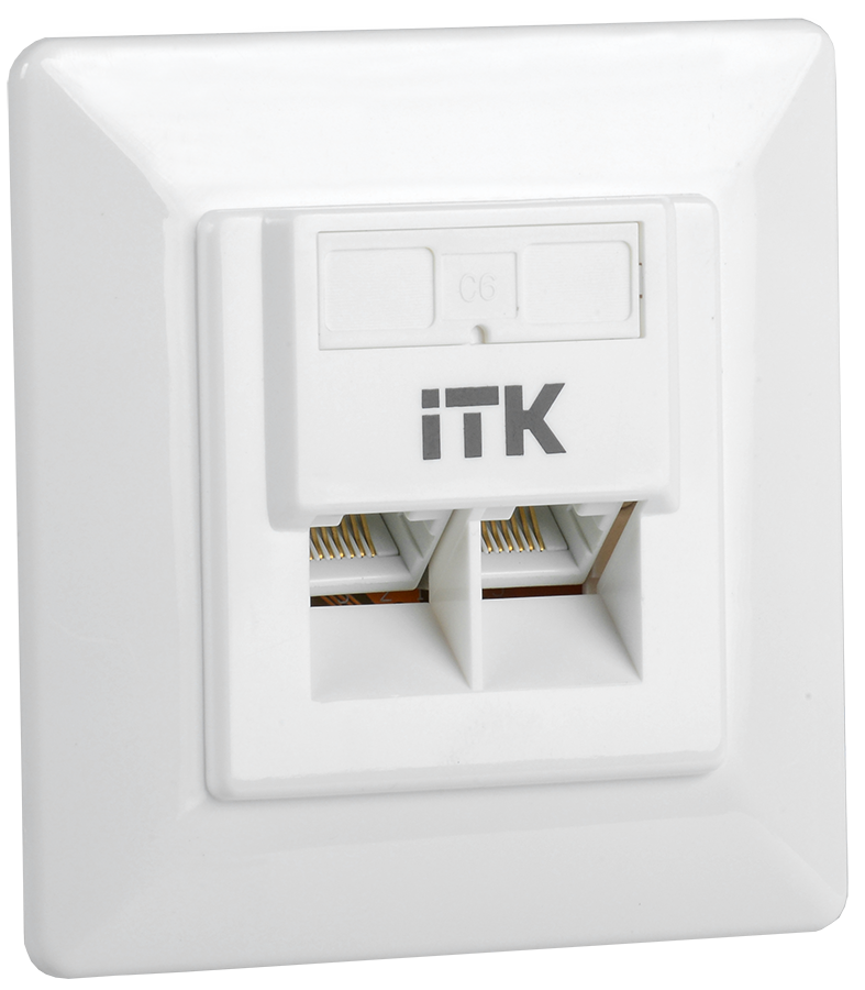 

Розетка RJ-45 категория 6, белый, ITK (CS2-1C06U-2-1)