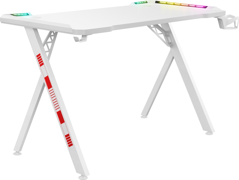 Игровой стол Defender INFINITY RGB, ДСП/металл, белый/красный (64332)