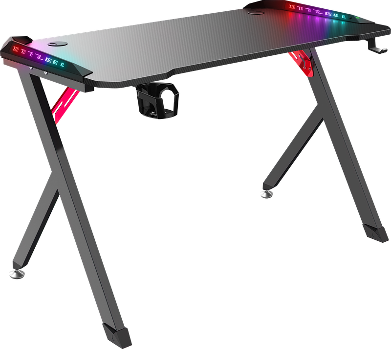 Игровой стол Defender Spirit RGB, ДСП/металл, черный (64389)