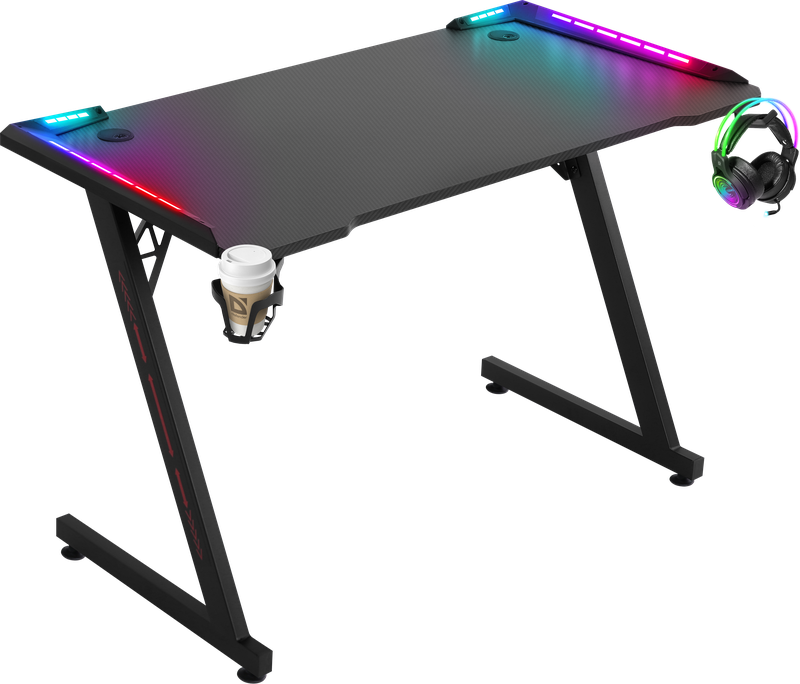 Игровой стол Defender Idol RGB, ДСП/металл, черный (64333)