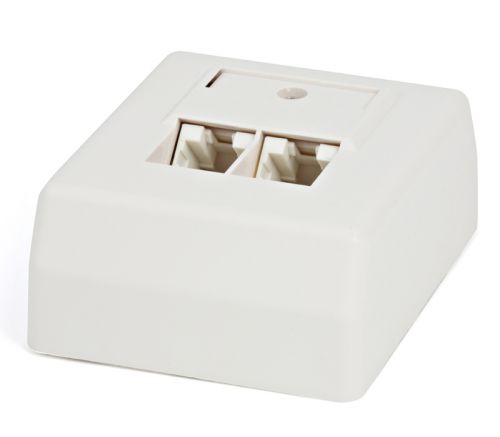 Розетка RJ-45 открытый монтаж категория 5e, белый, Hyperline (SB-GTS2-8P8C-C5E-WH)