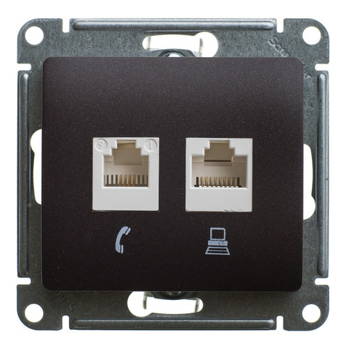 

Розетка RJ-45 скрытый монтаж категория 5e, шоколад, Schneider Electric GLOSSA (GSL000885KK)