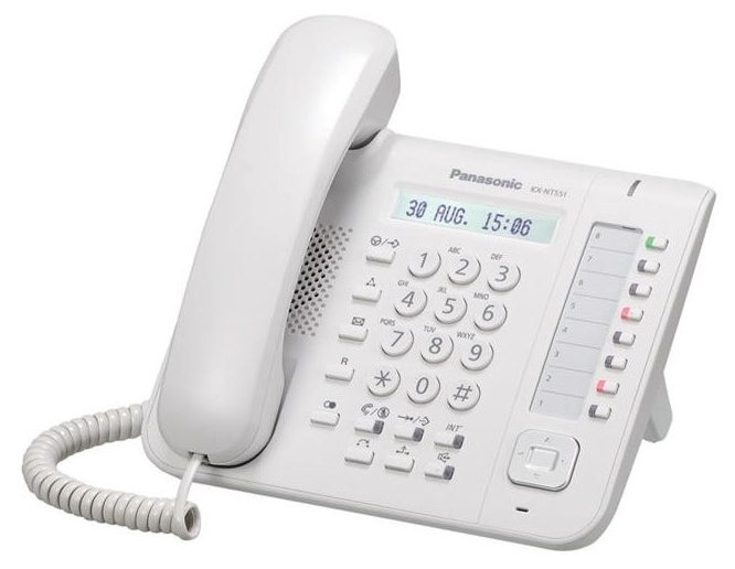 

VoIP-телефон Panasonic KX-NT551RU, монохромный дисплей, PoE, белый, KX-NT551RU