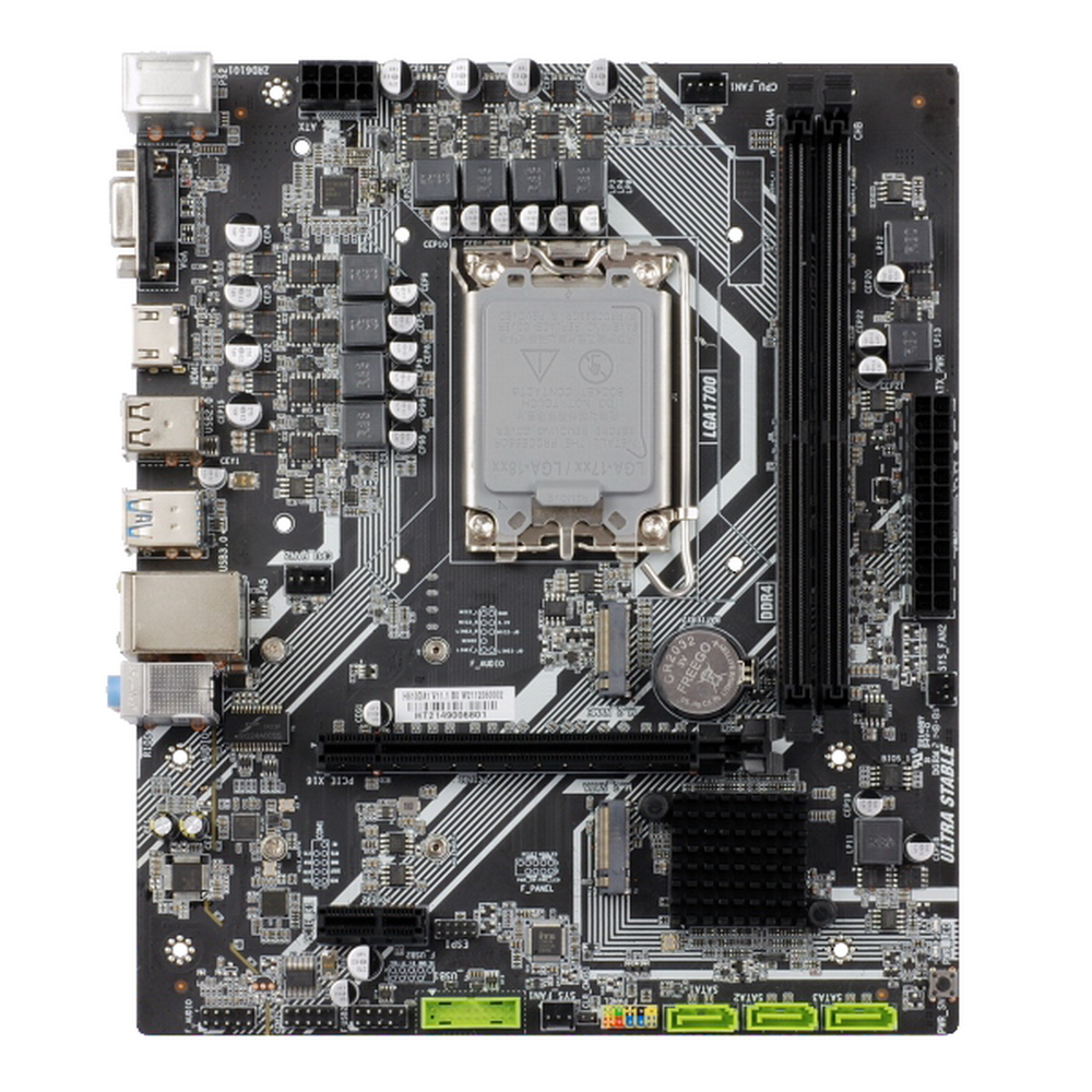 

Материнская плата Esonic H610DA, Socket1700, Intel H610, 2xDDR4, PCI-Ex16, 3SATA3, 5.1-ch, GLAN, 4 USB 3.0, VGA, HDMI, mATX, Retail, H610DA