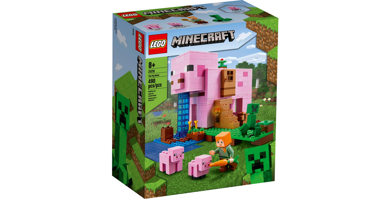 

Конструктор LEGO Minecraft Дом-свинья, деталей: 490 (21170), Minecraft Дом-свинья