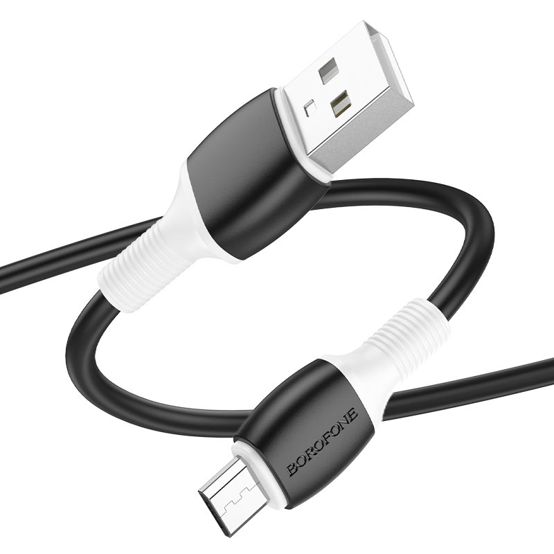 

Кабель USB-Micro USB, 2.4А, 1 м, черный, Borofone BX84 Rise (6974443386783), BX84