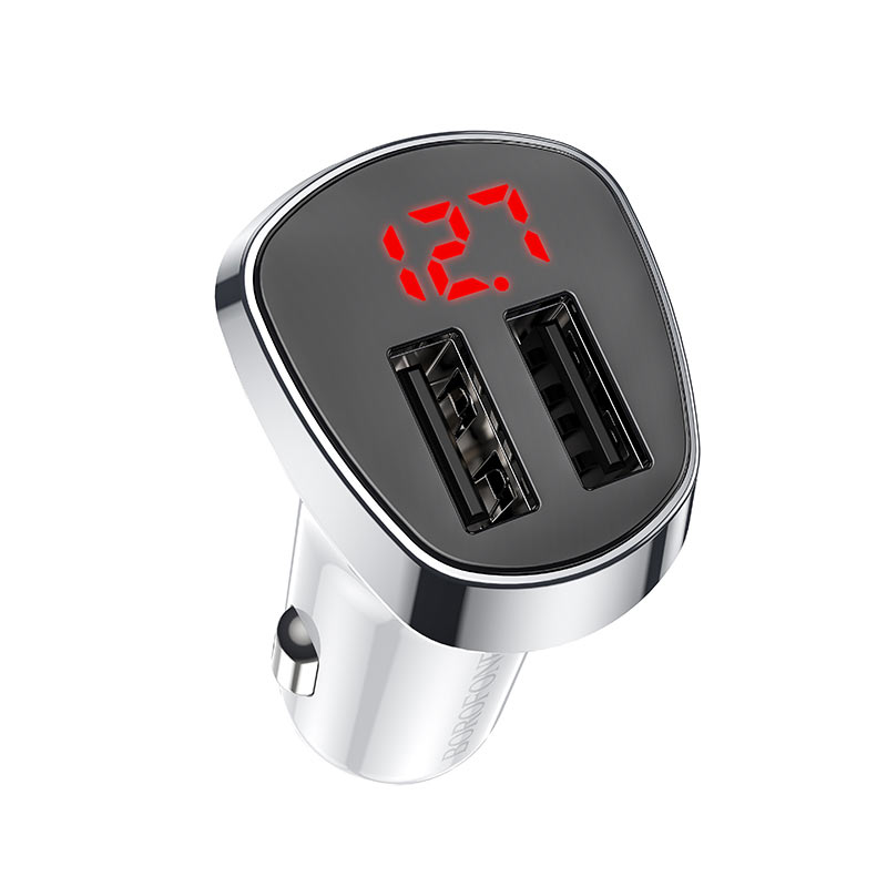 

Автомобильное зарядное устройство Borofone BZ15 Auspicious, 2xUSB, 2.4A, кабель Lightning 8-pin, белый (6931474737670), BZ15 Auspicious