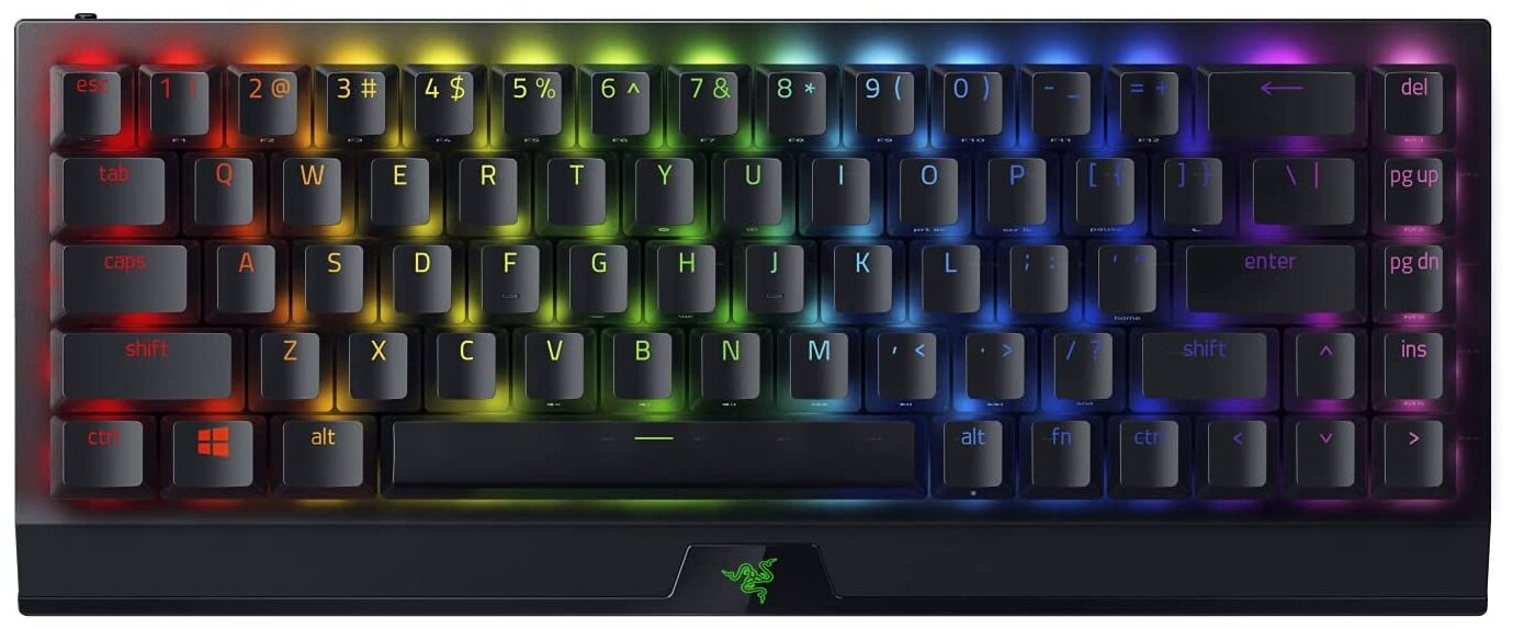 

Клавиатура беспроводная Razer BlackWidow V3 Mini HyperSpeed, механическая, Razer Green, подсветка, Bluetooth / USB, черный (RZ03-03891600-R3R1), BlackWidow V3 Mini HyperSpeed