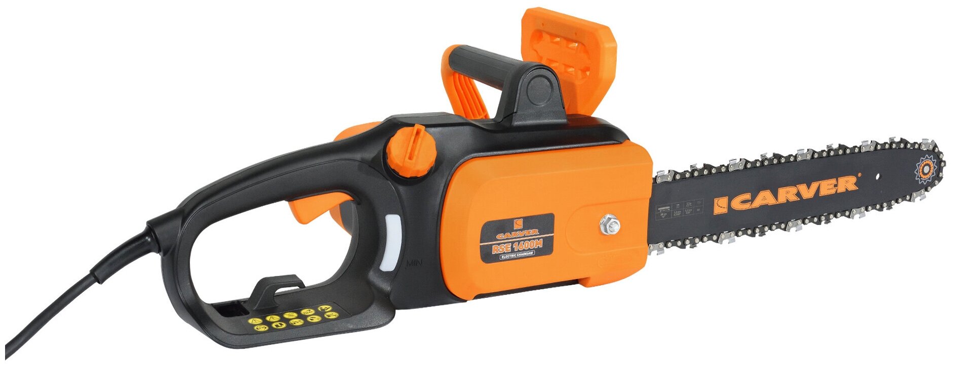 

Пила цепная Carver RSE-1600М, 1800Вт, 2.45 л.с., шина 35 см, шаг 3/8 дюйма, 4.3 кг (01.014.00008), RSE-1600М
