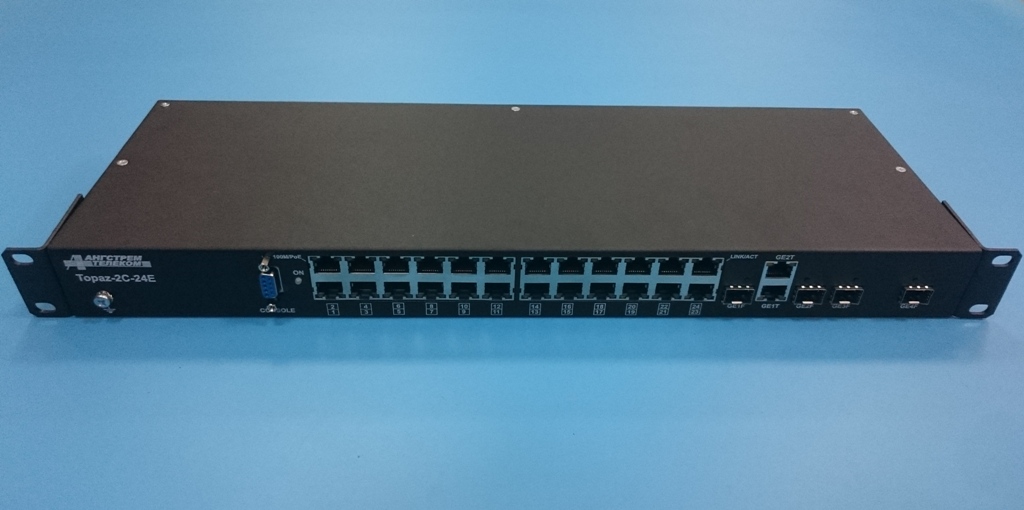 Коммутатор Ангстрем Телеком Топаз-2С-24Е, 24x100 Мбит/с, SFP 2x1, SFP/uplink: combo RJ-45/SFPx2