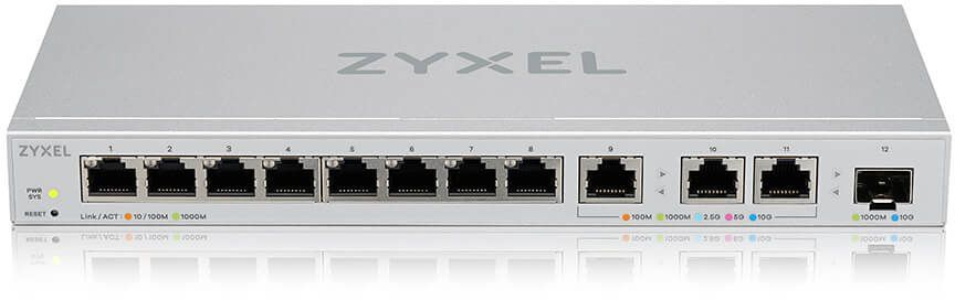 

Коммутатор ZYXEL XGS1250-12, управляемый, кол-во портов: 8x1 Гбит/с, SFP+ 1x10 Гбит/с, кол-во SFP/uplink: RJ-45 3x10 Гбит/с (XGS1250-12-ZZ0101F), XGS1250-12
