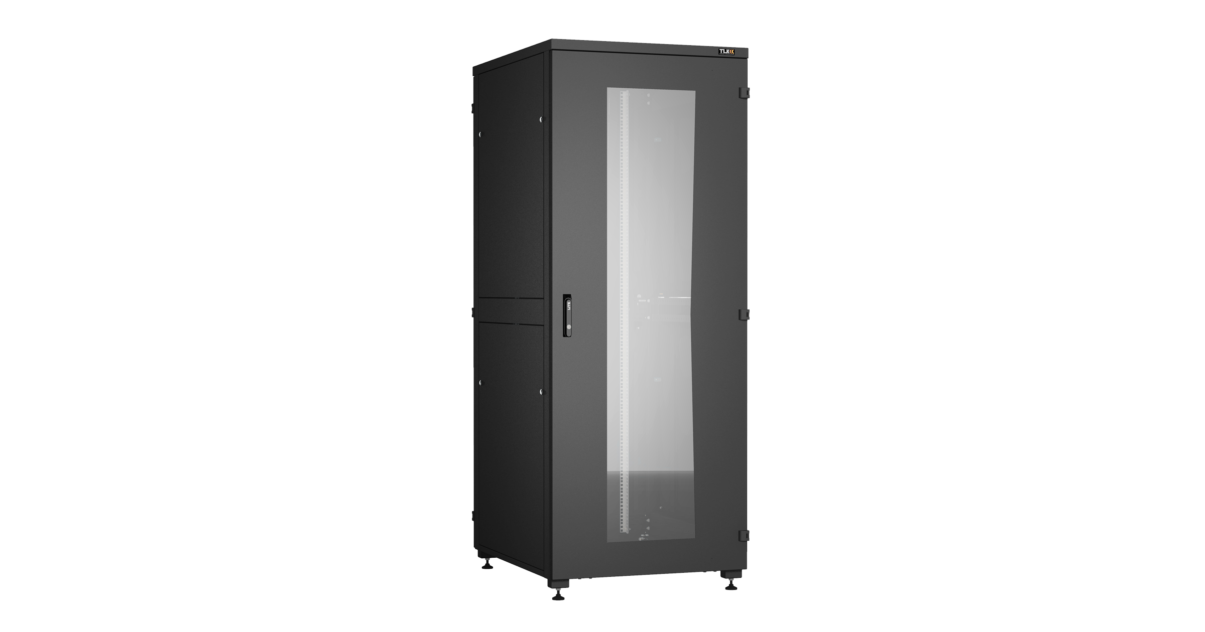 Шкаф телекоммуникационный напольный 42U 800x1000 мм, стекло/металл, черный, разборный, TLK Lite II(TFI-R) (TFI-428010-GHMH-R-BK)