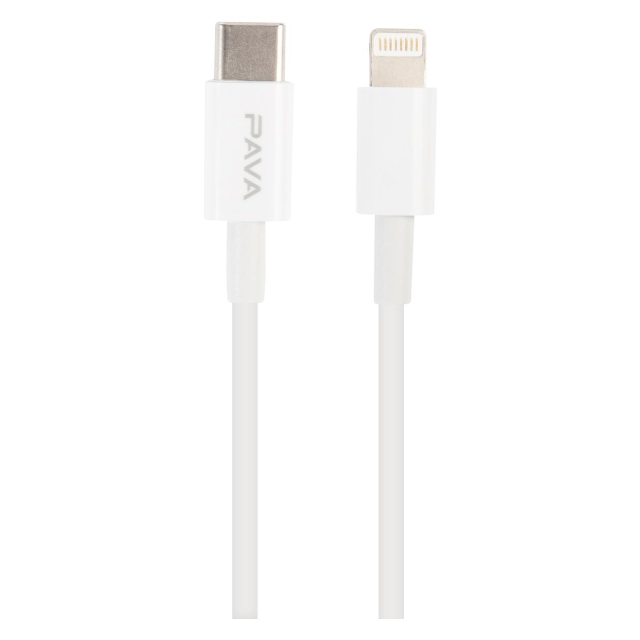 Кабель USB 2.0 Type-C(m)-Lightning 8-pin(m), 3A 1 м, белый PAVAREAL PA-X12 (PA-X12)