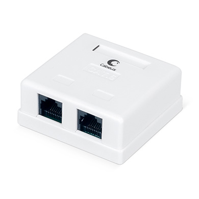 Розетка RJ-45 открытый монтаж категория 6 белый Cabeus WS-8P8C-Cat6-2 380₽