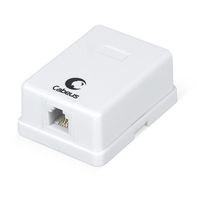 

Розетка RJ-12 открытый монтаж, белый, Cabeus (WS-6P4C-TEL-1)