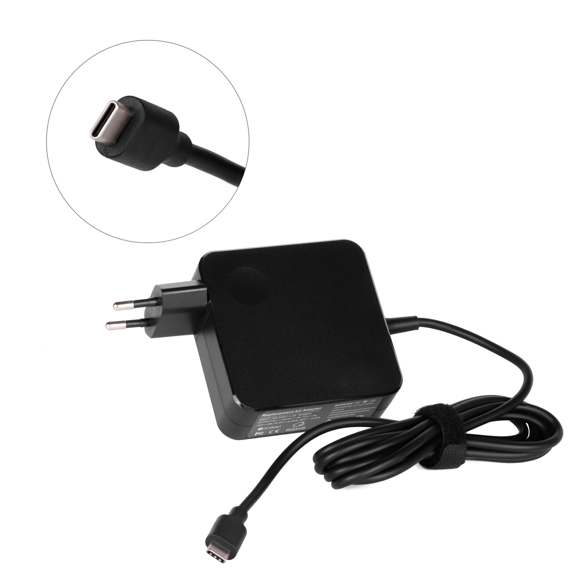 

Адаптер питания ноутбука сетевой для Lenovo, 65Вт, 20 В, 3.25A, USB Type C, черный (LE65-T), 0