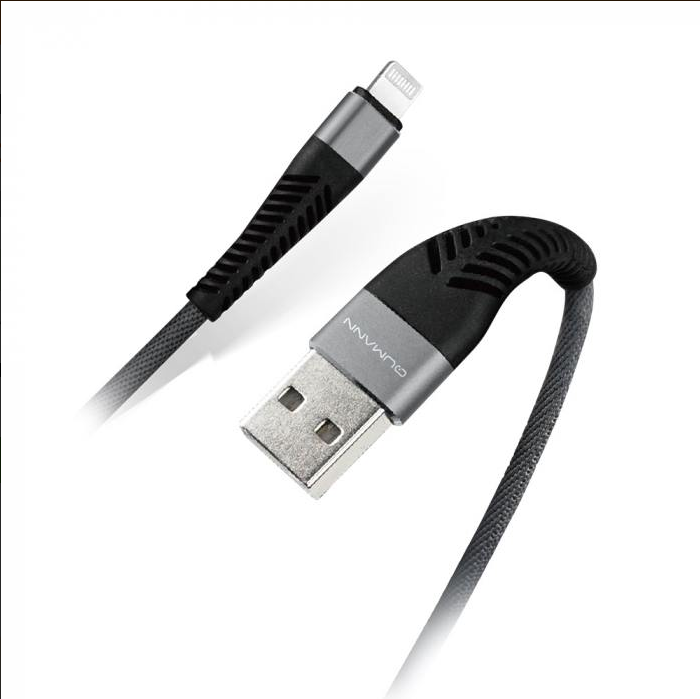 

Кабель USB 2.0(Am)-Lightning 8-pin(m), быстрая зарядка, 2.4A 1 м, серый Qumann (21252)