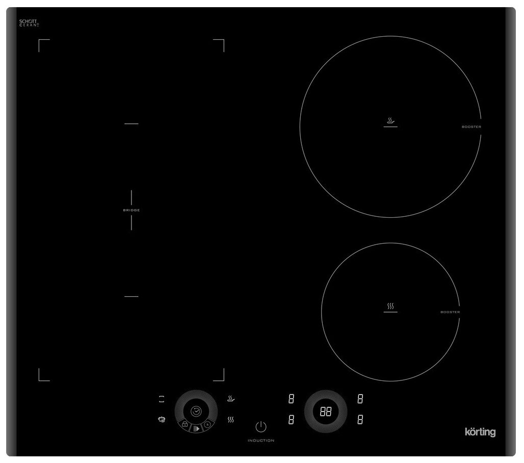 

Индукционная варочная панель Korting HIB 64750 B, 4 конфорки, черный (HIB 64750 B), Черная, HIB 64750 B