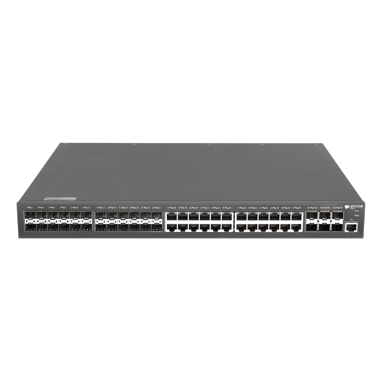 

Коммутатор BDCom S3900-48M6X, управляемый, кол-во портов: 24x1 Гбит/с, SFP 24x1 Гбит/с, кол-во SFP/uplink: SFP+ 6x10 Гбит/с, установка в стойку (S3900-48M6X), S3900-48M6X