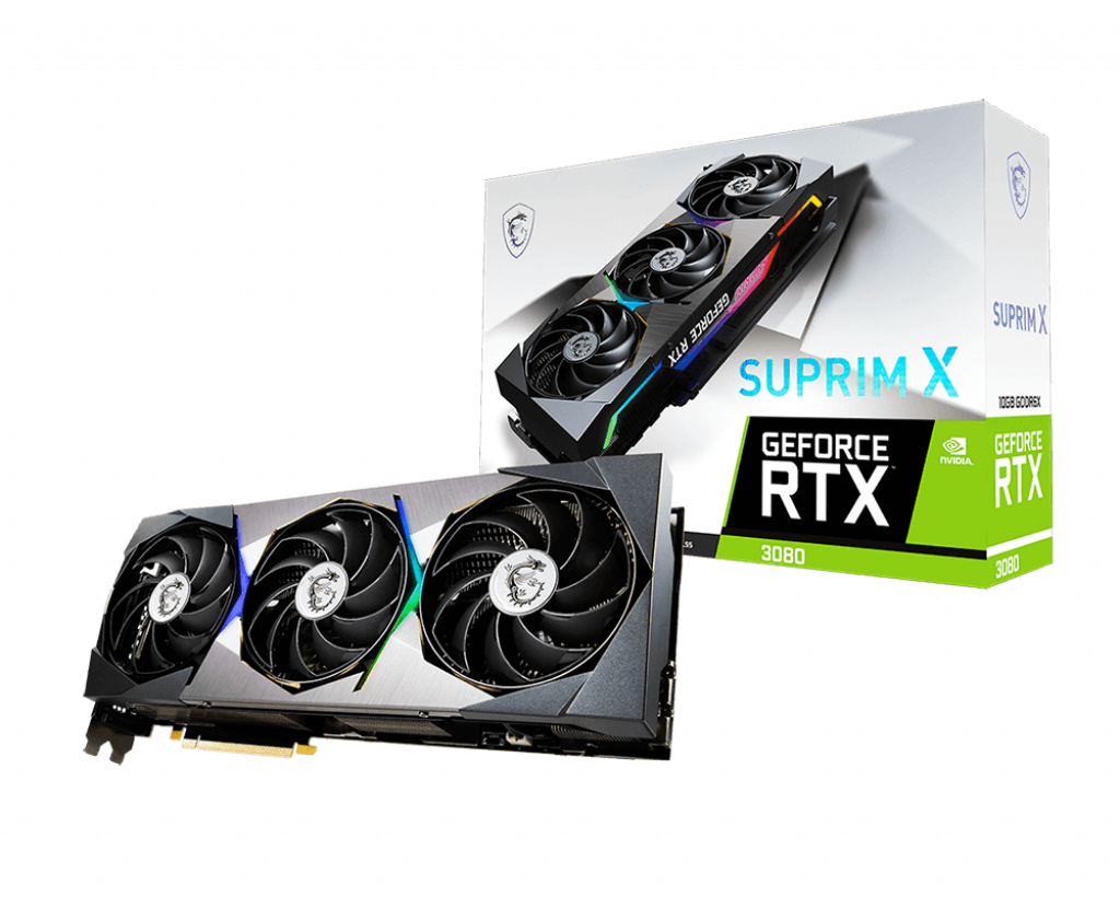 Видеокарта MSI NVIDIA GeForce RTX 3080 SUPRIM X, 10Gb DDR6X, 320bit, PCI-E,  HDMI, 3DP, Retail (