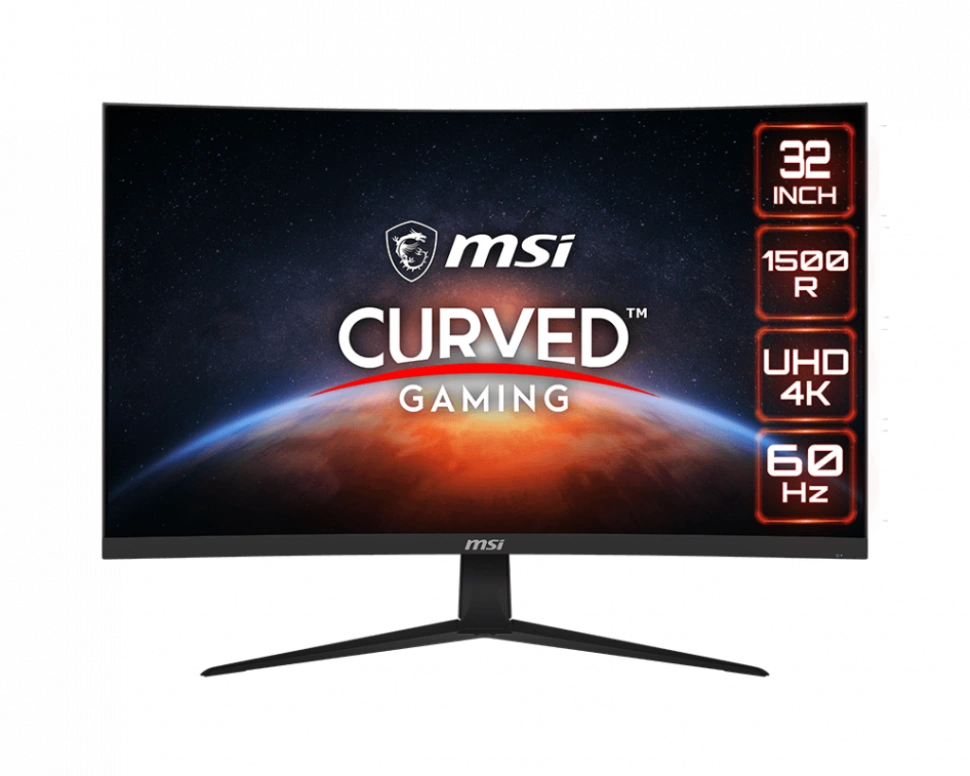 

Монитор 31.5" MSI Curved Gaming Monitor 9S6-3DA21A-027 VA, изогнутый, 3840x2160 (16:9), 250кд/м2, 4мс, 178°/178°, Adaptive Sync, HDMI, DisplayPort, черный (9S6-3DA21A-027), 9S6-3DA21A-027