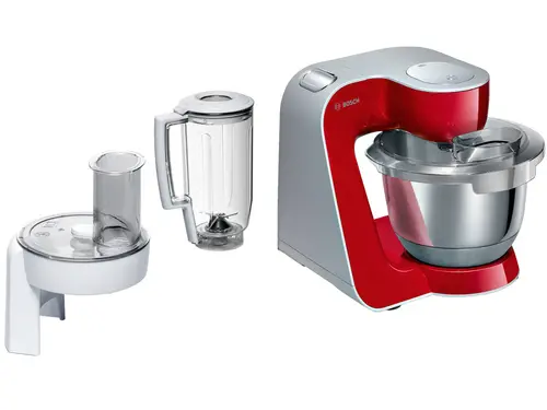 Комбайн Bosch MUM58720, 1 кВт, красный/серебристый