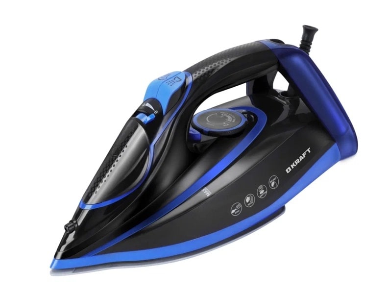 

Утюг KRAFT KF-CI24204A 2.4 кВт, длина шнура 2 м, черный/синий, KF-CI24204A