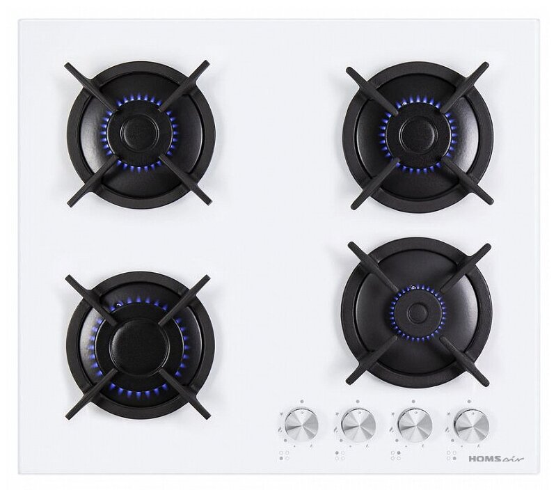 

Газовая варочная панель HOMSAir HGG641WH, 4 конфорки, белый (HGG641WH), HGG641WH