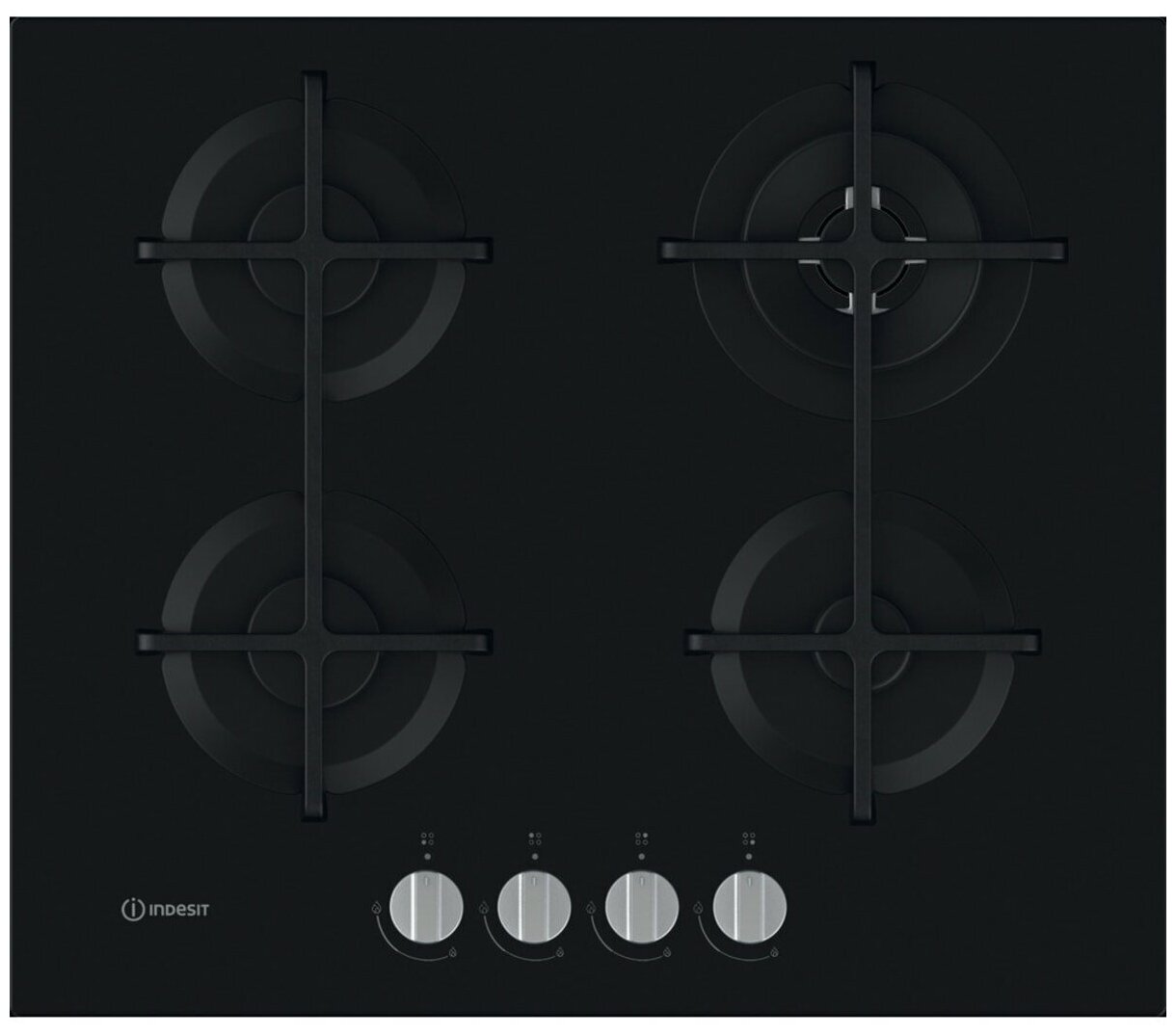

Газовая варочная панель INDESIT ING 62T/BK, 4 конфорки, черный (869991590190), Черная, ING 62T/BK