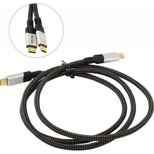 

Кабель USB Type-C-USB Type-C, экранированный, быстрая зарядка, 5A 1.2 м, черный VCOM (CU560-1.2M)