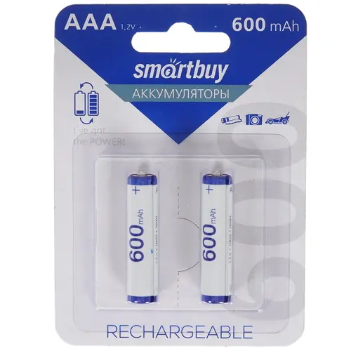 

Аккумулятор Smartbuy SBBR-3A02BL600, AAA, 1.2V 600 мА·ч, 2 шт, SBBR-3A02BL600