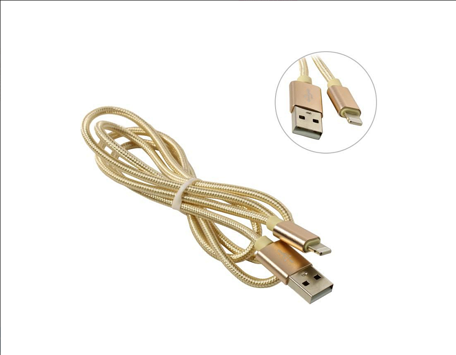 

Кабель USB-Lightning 8-pin, 1.5A 1 м, золотистый KS-IS (KS-292GO-1)