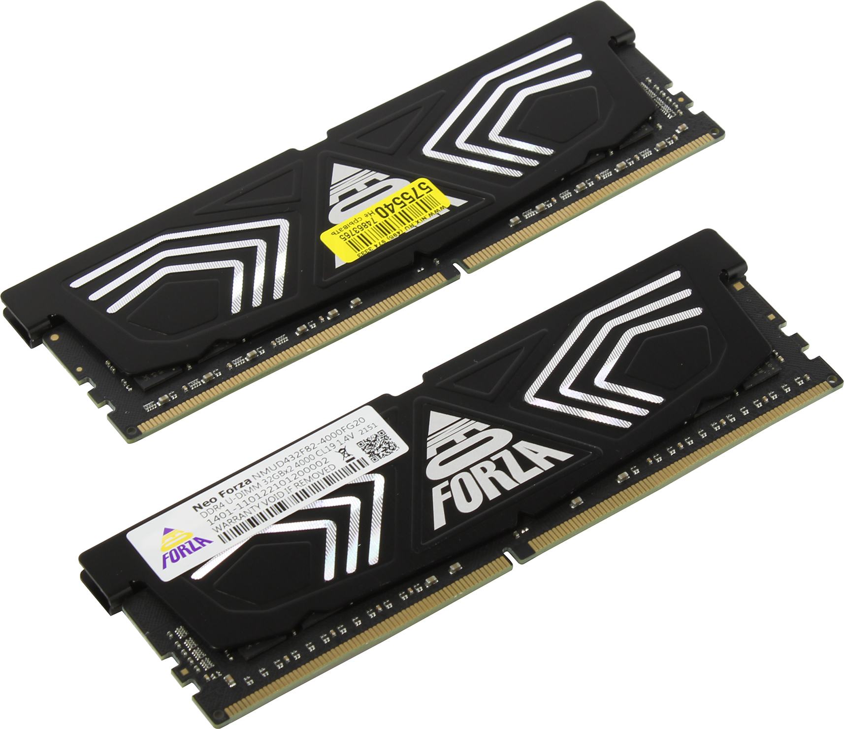 

Комплект памяти DDR4 DIMM 64Gb (2x32Gb), 4000MHz, CL19, 1.35 В, Neo Forza, Faye (NMUD432F82-4000FG20) Retail, NMUD432F82-4000FG20