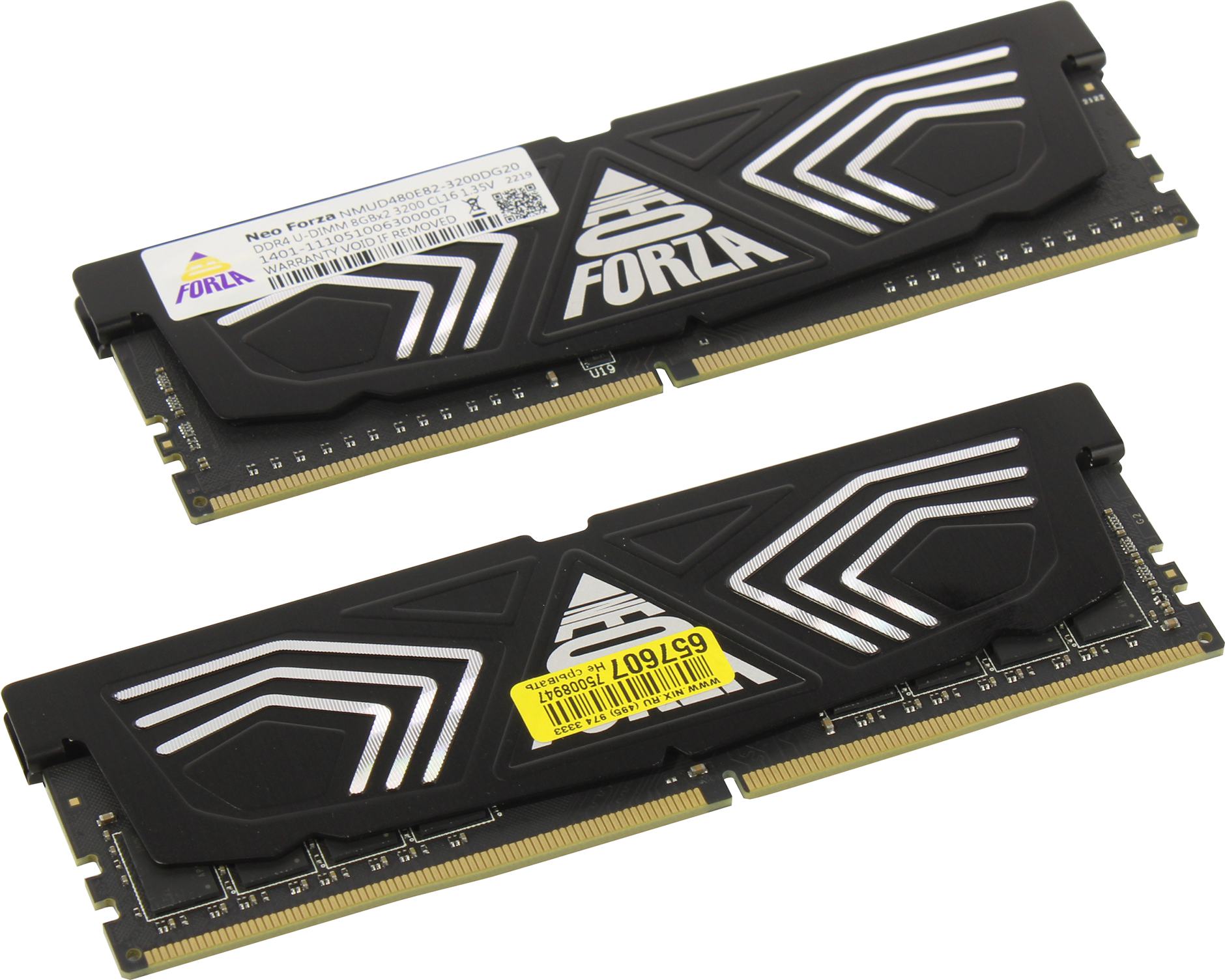 

Комплект памяти DDR4 DIMM 16Gb (2x8Gb), 3200MHz, CL16, 1.35 В, Neo Forza, Faye (NMUD480E82-3200DG20) Retail, NMUD480E82-3200DG20