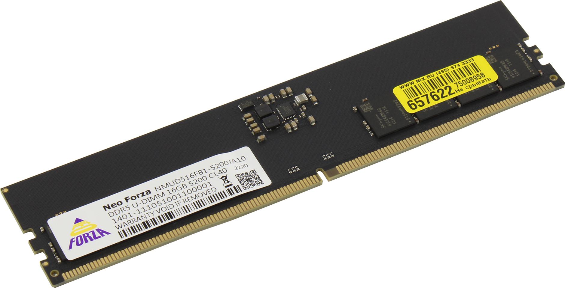 

Память DDR5 DIMM 16Gb, 5200MHz, CL40, 1.1 В, Neo Forza (NMUD516F81-5200JA10) Retail, NMUD516F81-5200JA10