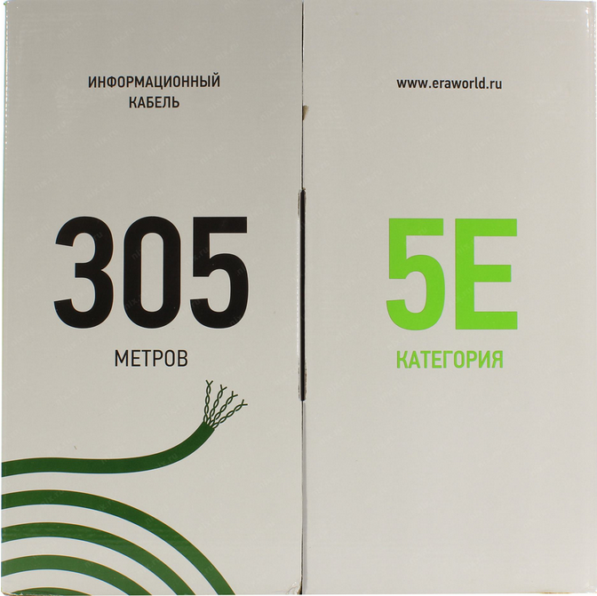 

Витая пара FTP кат.5e, 4 пары, CCA, 0.47 мм, 305м., внутренний, одножильный, серый, ЭРА (FL-4-PVC)