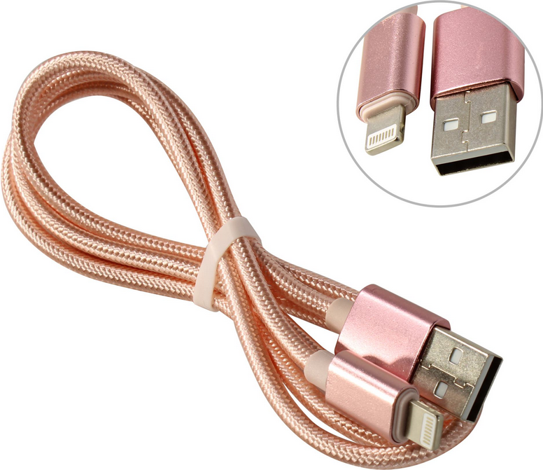 

Кабель USB 2.0(Am)-Lightning 8-pin(m), 1.5A 1 м, розовый KS-IS (KS-292RO-1)