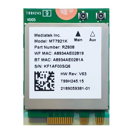 

Адаптер Bluetooth+Wi-Fi KS-is KS-579, 802.11a/b/g/n/ac/ax, 2.4 / 5 ГГц, до 1.2 Гбит/с, M.2, KS-579