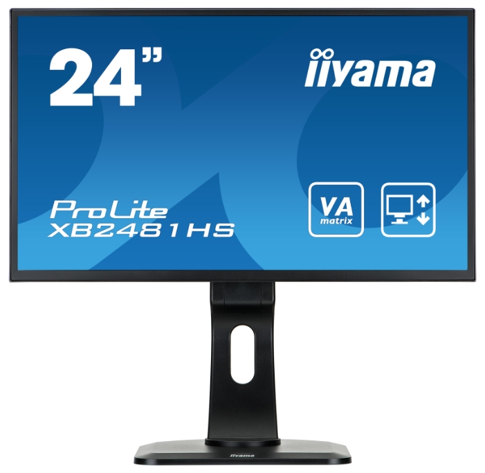 

Монитор 23.6" Iiyama XB2481HS-B1 VA, 1920x1080 (16:9), 250cd/m2, 6ms, VGA, DVI, HDMI, черный, XB2481HS-B1