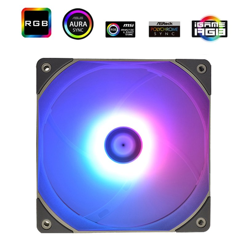 

Реверсивный вентилятор Thermalright TL-C12R-S, 120 мм, 1500rpm, 25.6 дБ, 4-pin PWM, 1шт, серый, ARGB подсветка (TRTLC12RS), TL-C12R-S