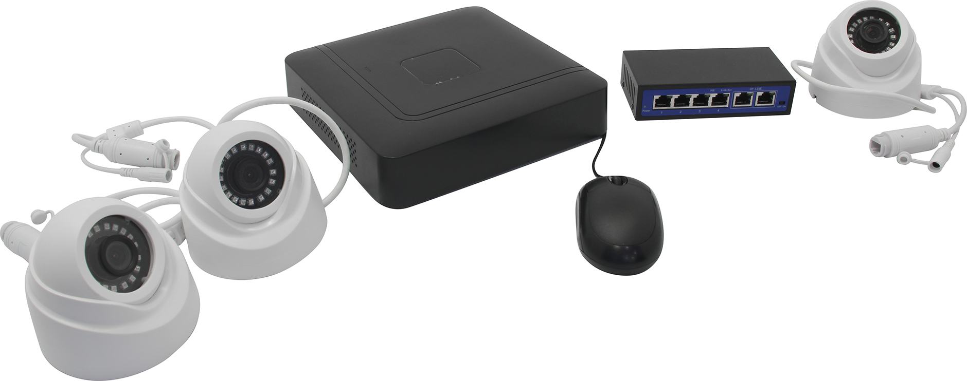 Комплект видеонаблюдения ORIENT NVR+3D/4M POE, каналов 4, камер 3