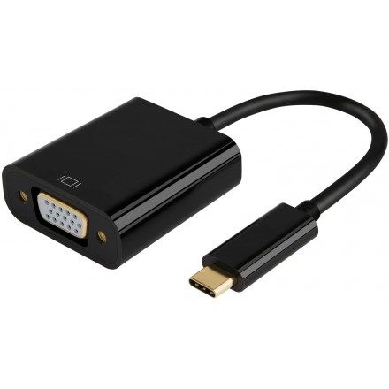 

Переходник (адаптер) USB Type-C(m)-VGA(15F), 13 см, черный KS-is KS-397 (KS-397), KS-397