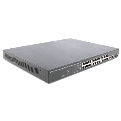 

Коммутатор Multico EW-P72424IW, управляемый, кол-во портов: 24x100 Мбит/с, кол-во SFP/uplink: combo RJ-45/SFP 2x1 Гбит/с, установка в стойку, PoE: 24x15.4Вт (макс. 370Вт), EW-P72424IW