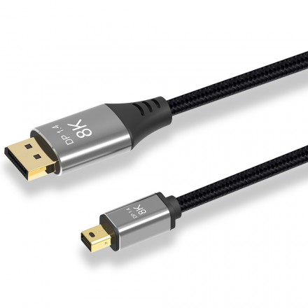 

Кабель-переходник (адаптер) Mini DisplayPort(20M)-DisplayPort(20M) v1.4 4K, 8K, 2 м, черный KS-is (KS-570)
