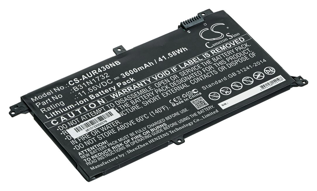 

Аккумуляторная батарея CameronSino CS-AUR430NB для Asus, 11.6V, 3600mAh, 41.6 Wh, черный, CS-AUR430NB