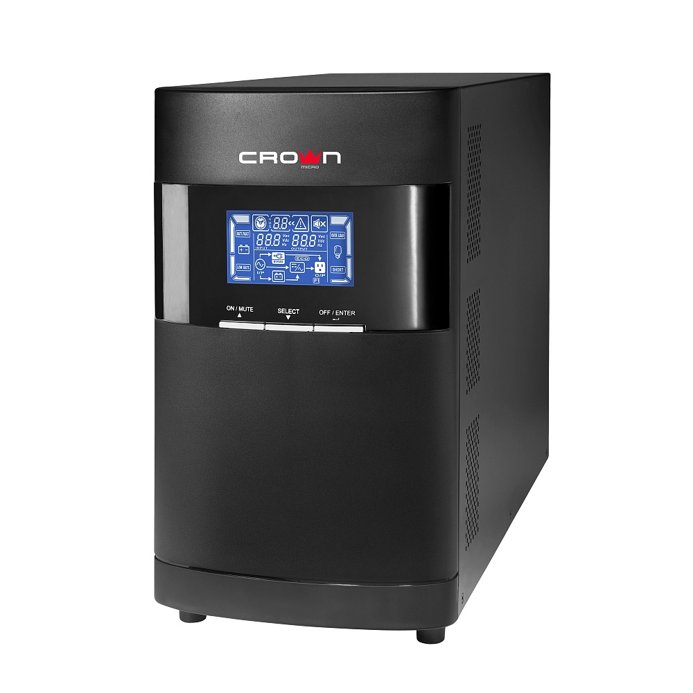 

ИБП CROWN CMUOA-350-3K Euro, 3000 В·А, 2.7 кВт, EURO, розеток - 4, USB, черный, CMUOA-350-3K Euro
