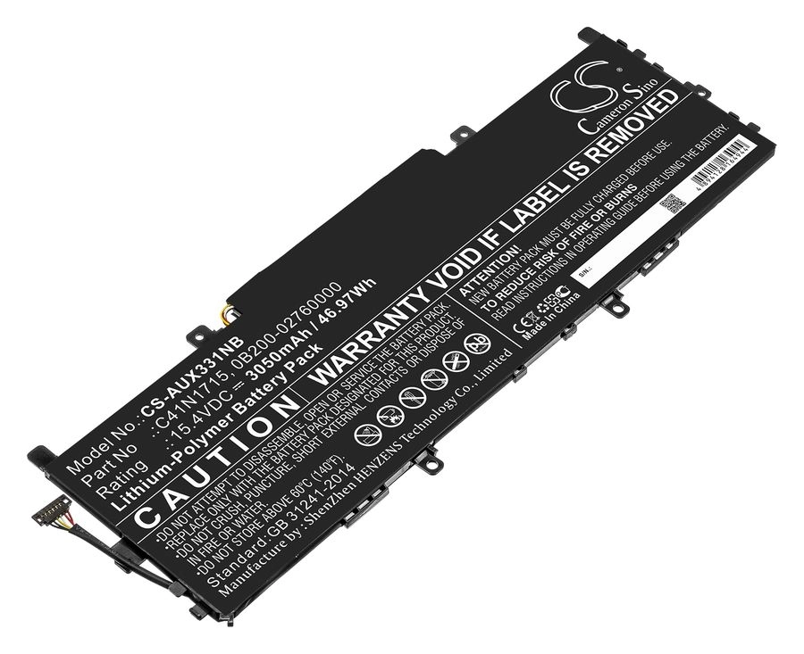 Аккумуляторная батарея CameronSino CS-AUX331NB для Asus, 15.4V, 3050mAh, 47 Wh, черный