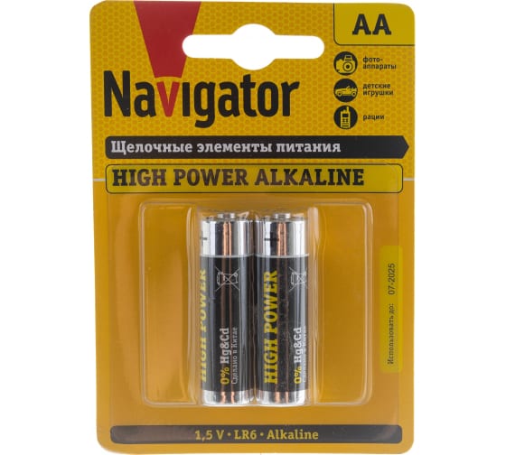 

Батарейка Navigator AA (LR6), 1.5V, 2 шт. (94752)