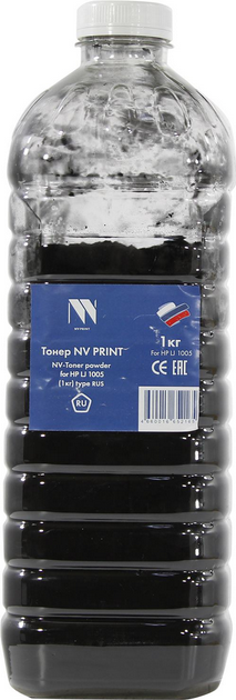 

Тонер NV Print, бутыль 1 кг, черный, совместимый для LJ 1005, 0